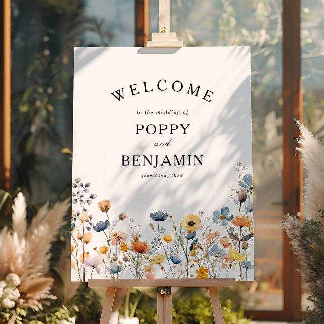 Dainty Floral Wildflower Wedding Welcome Foam Board (Creator Uploaded)