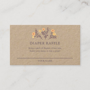 Dainty Florals Elegant BABY SHOWER Kraft Card