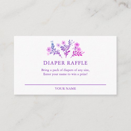 Dainty Florals Elegant Chic CUSTOM BABY SHOWER Enclosure Card