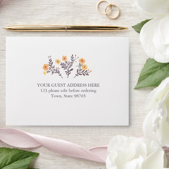 Dainty Florals Elegant Chic CUSTOM BABY SHOWER Envelope (Wedding)