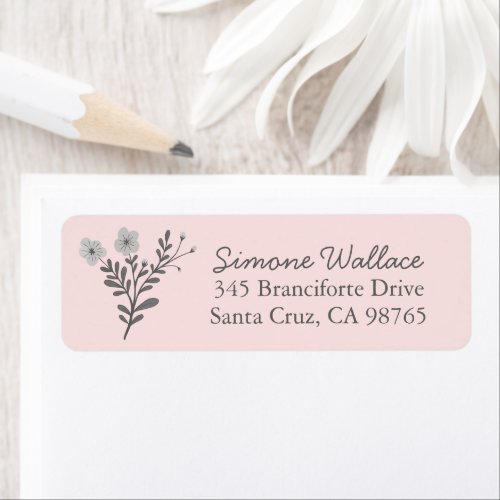 Dainty Florals Elegant Custom Return Address Label