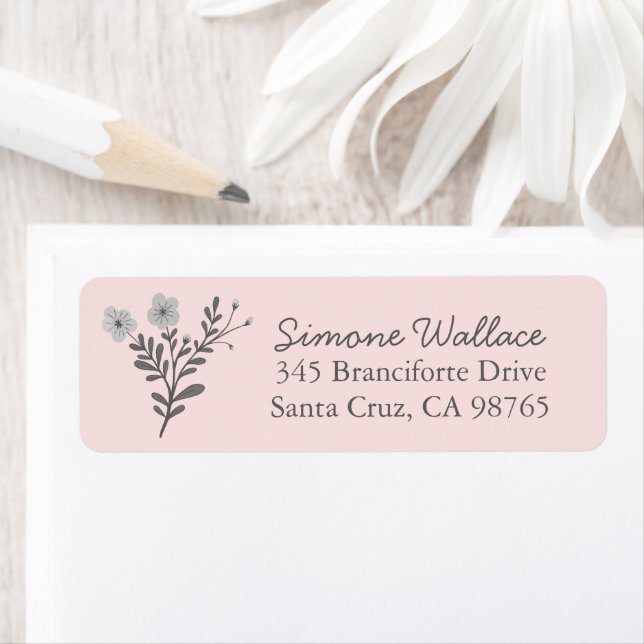 Dainty Florals Elegant Custom Return Address Label (Insitu)