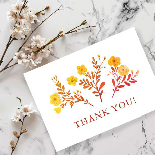 Dainty Florals Elegant Minimalist Custom Thank You Card