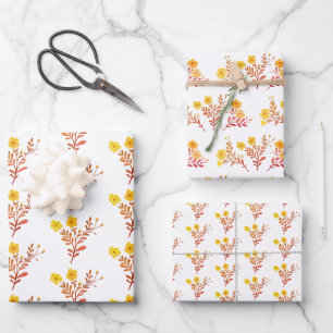 Dainty Florals Elegant Simple Chic Gift Wrapping Paper Sheets
