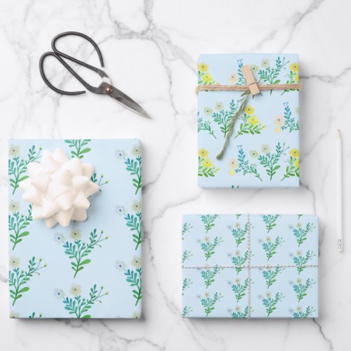 Dainty Florals Elegant Simple Chic Gift  Wrapping Paper Sheets