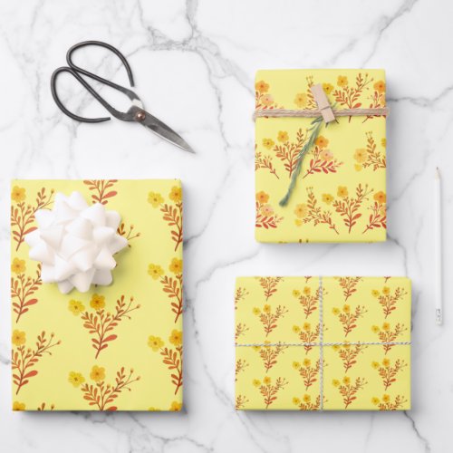 Dainty Florals Elegant Simple Chic Gift  Wrapping Paper Sheets