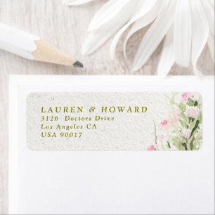 dainty french floral garden wedding Return Address Label