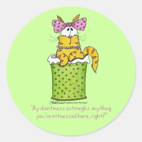Dainty Garbage Kitty Classic Round Sticker