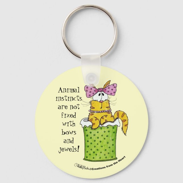 Dainty Garbage Kitty Keychain (Front)