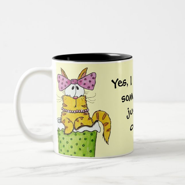 Dainty Garbage Kitty Two-Tone Coffee Mug (Left)