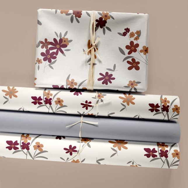 Dainty Gold Maroon Floral Decoupage Gift Wrapping Paper Sheets (Dainty Gold Maroon Floral Pattern Wrapping Paper Sheets
from Studio Posies.)