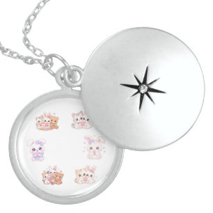 Dainty Kawaii Pastel Animal Heart Necklace -
