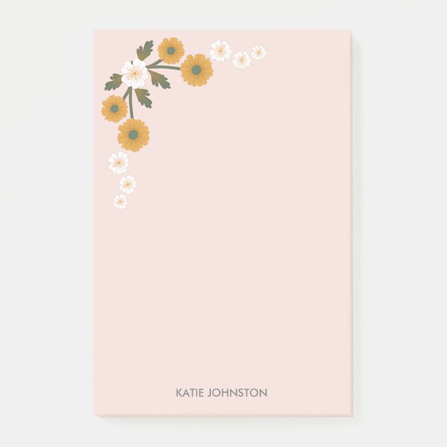 Dainty korean dusty wild rose pink paper post-it notes (Front)