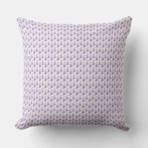 Dainty Lavender Floral Meadow Pattern Throw Pillow