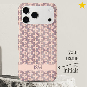 Dainty Lavender Flowers Dots Pattern Custom Name iPhone 17 Pro Max Case