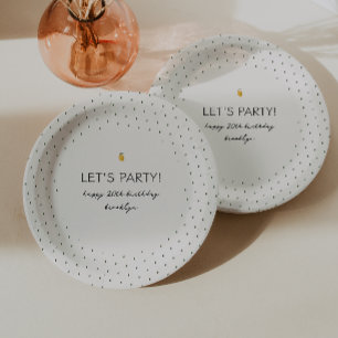 Dainty Lemon Birthday Paper Plates