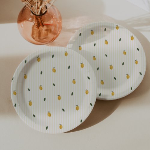 Dainty Lemon Pattern Party Paper Plates