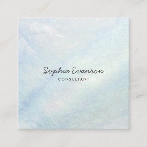 Dainty Light Blue Mother of Pearl Elegant Square Business Card