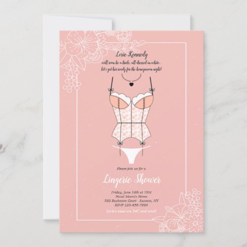 Dainty Lingerie Bridal Shower Invitation Zazzle