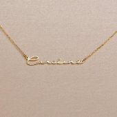 Dainty Minimalist Script Name Necklace (Front)