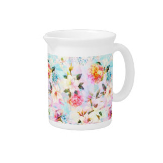 Dainty Pastel Floral Porcelain Pitcher