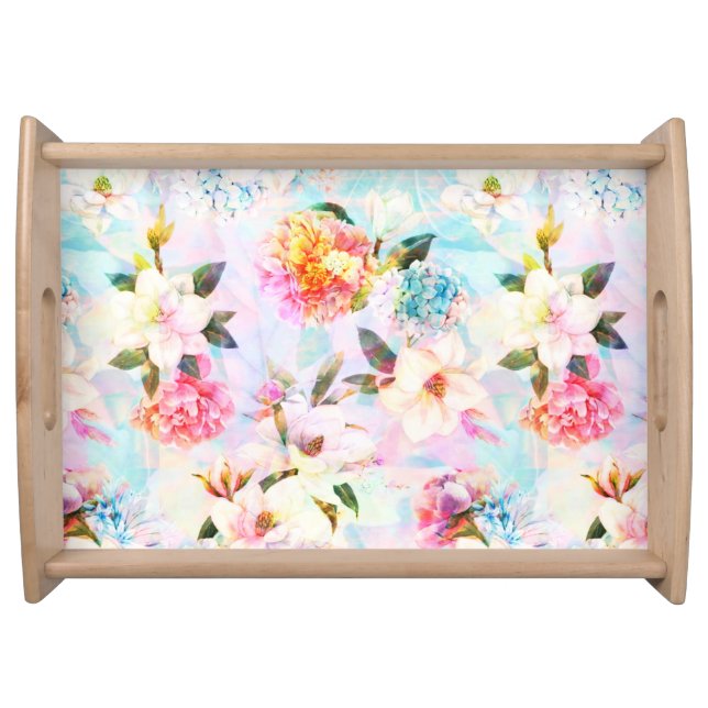 Dainty Pastel Floral Serving Tray (Front)