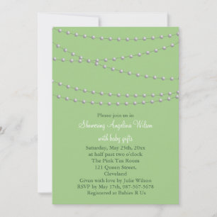 Dainty Pearls Baby Shower Invitation (soft green)
