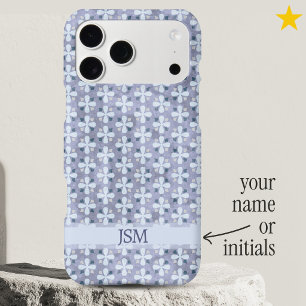 Dainty Periwinkle Flowers Dots Pattern Custom Name iPhone 17 Pro Max Case