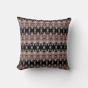 Dainty Pink Accented Patterned Throw Pillow