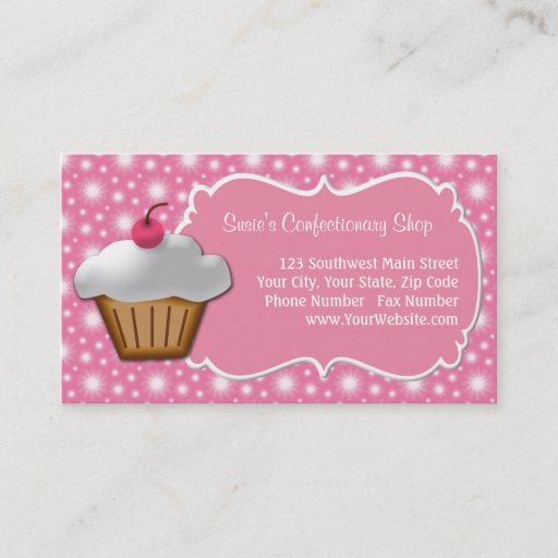Customizable Dainty Pink Cupcake Business Card