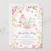 Dainty Pink Floral Bridal Tea Party Invitation (Front)