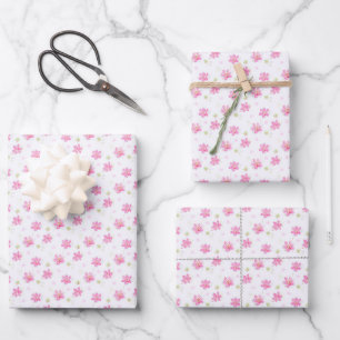 Dainty Pink Posies Wrapping Paper Sheets