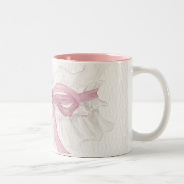 Dainty Pink Ribbon Coquette Coffee Mug (Right)