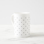 Dainty Polka Dots Black and White Tea Cup<br><div class="desc">Tiny black and white polka dots; customize the background color to suit your taste.</div>
