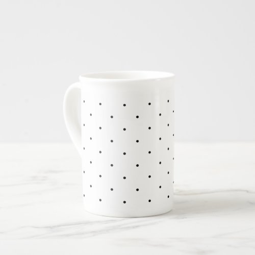 Dainty Polka Dots Black and White Tea Cup