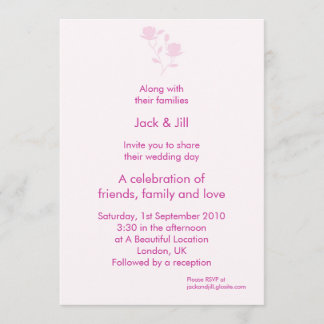 Dainty rose (pink) 5x7 invitation