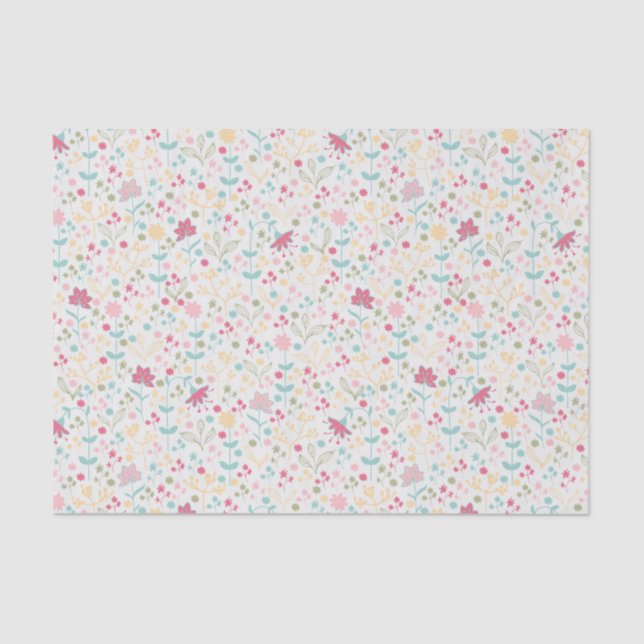 Dainty Spring Floral Pattern Tissue Paper (Front)