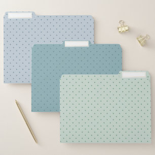 Dainty Tiny Polka Dots in Greens and Blues File Folder