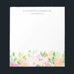Dainty Watercolor Flowers | Pastel Floral Notepad<br><div class="desc">Whimsical and feminine notepad featuring pastel watercolor flowers. This flora notepad is perfect for personal and business use.</div>