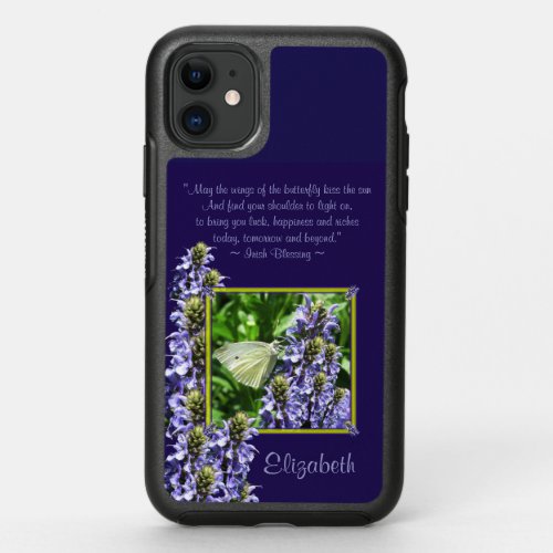 Dainty White Butterfly Moth Irish Blessing Custom OtterBox Symmetry iPhone 11 Case