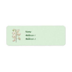 Dainty White Orchids Wedding Products Label