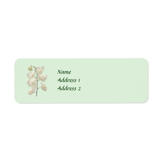 Dainty White Orchids Wedding Products Label (Front)
