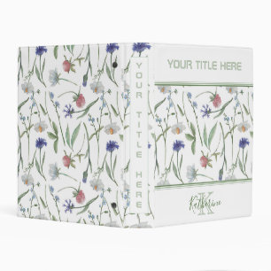 Dainty wild flowers personalized mini binder