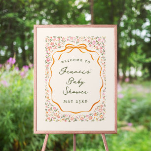 Dainty Wildflower Bow Baby Shower Foam Board