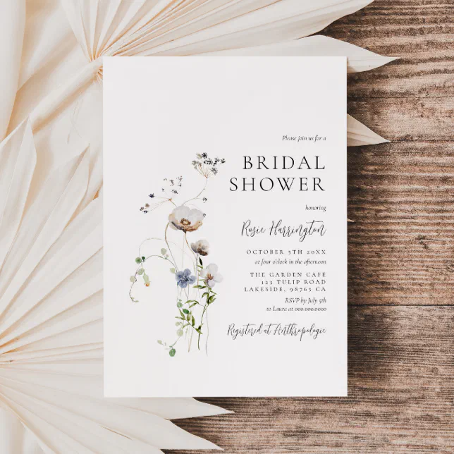 Dainty Wildflower Bridal Shower Invitation Zazzle