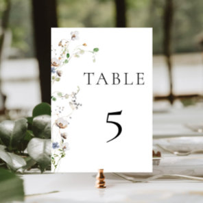 Dainty Wildflower Table Number
