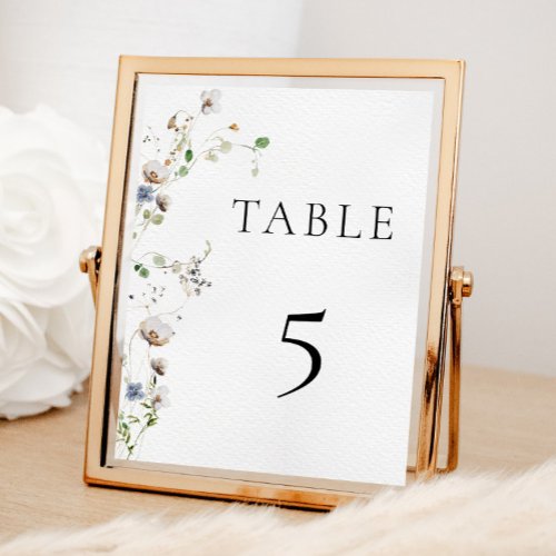 Dainty Wildflower Table Number Poster