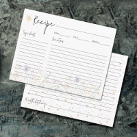 Dainty Wildflowers Bridal Shower Recipe Cards
