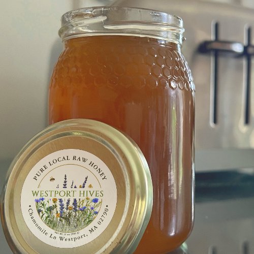 Dainty Wildflowers Honey Label Pure Local Raw 