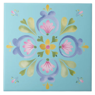 Dainty Yellow Flower Unique Ceramic Tile